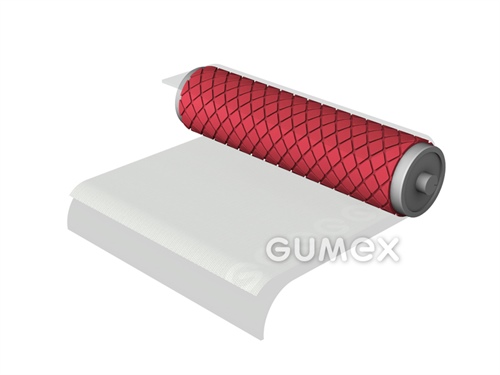 Guma pre obloženie bubnov hnacích valcov PULLEY LAGGING RED, hrúbka 8mm, šírka 2000mm, 45°ShA, NR-SBR, -25°C/+70°C, červená